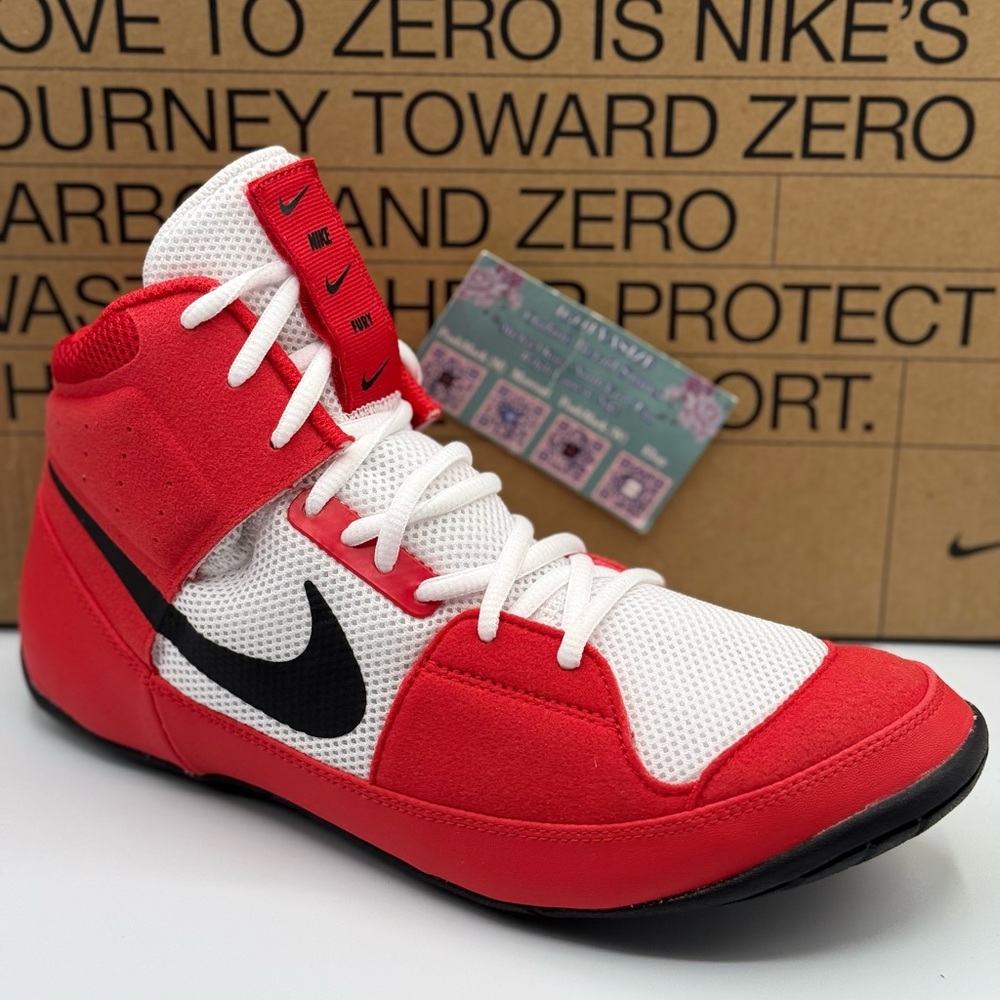 Nike Fury Wrestling Shoe AO2406-601 Men's‎ Size 10 – University Red/White – NWOB